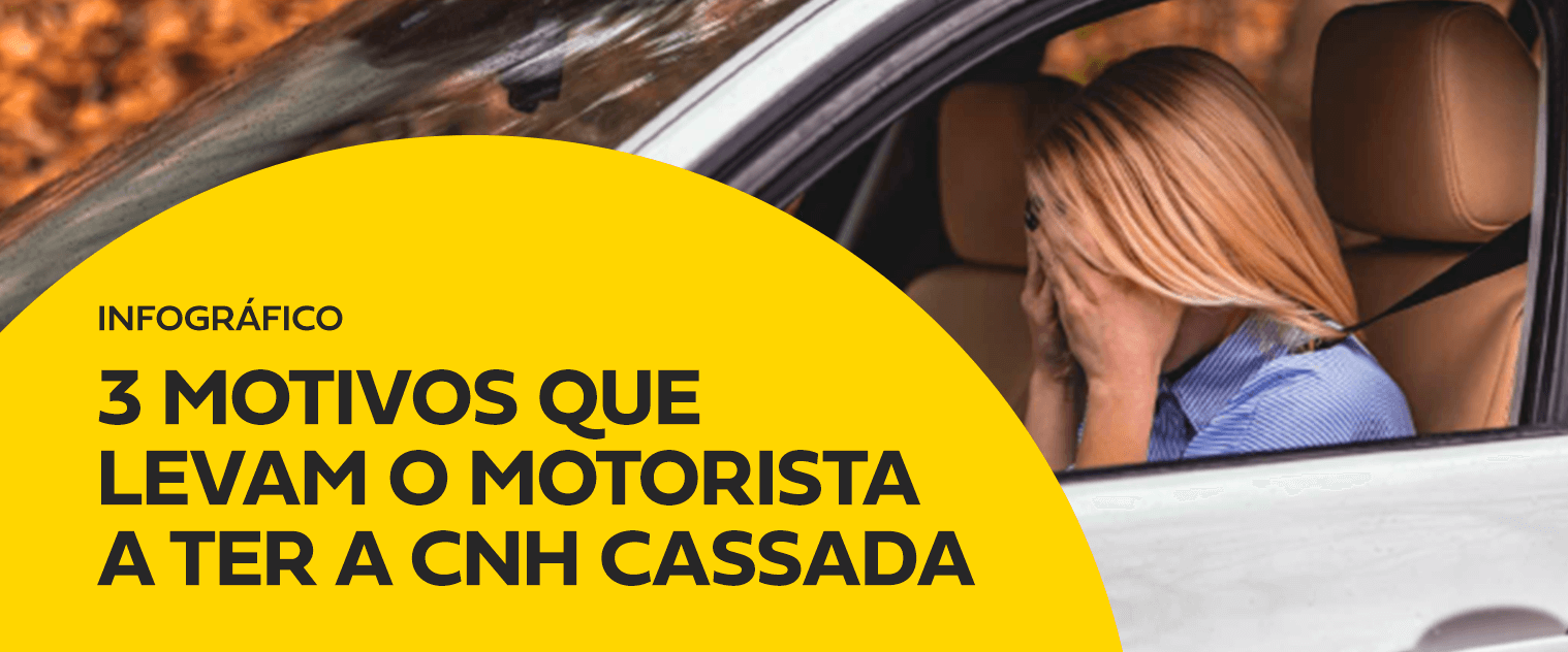 Infográfico - 3 Motivos que levam o motorista a ter a CNH cassada