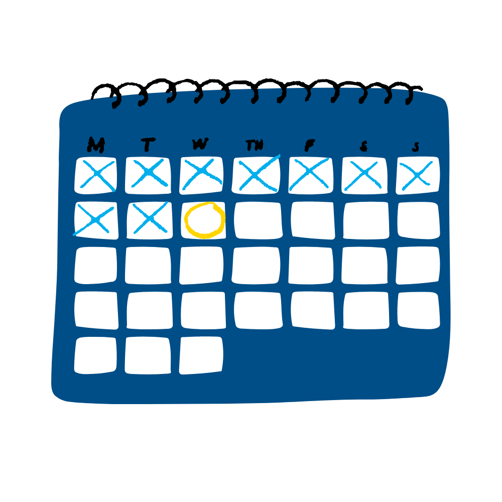Ilustração de um calendário com prazos marcados, representando a pergunta até quando pagar o licenciamento.