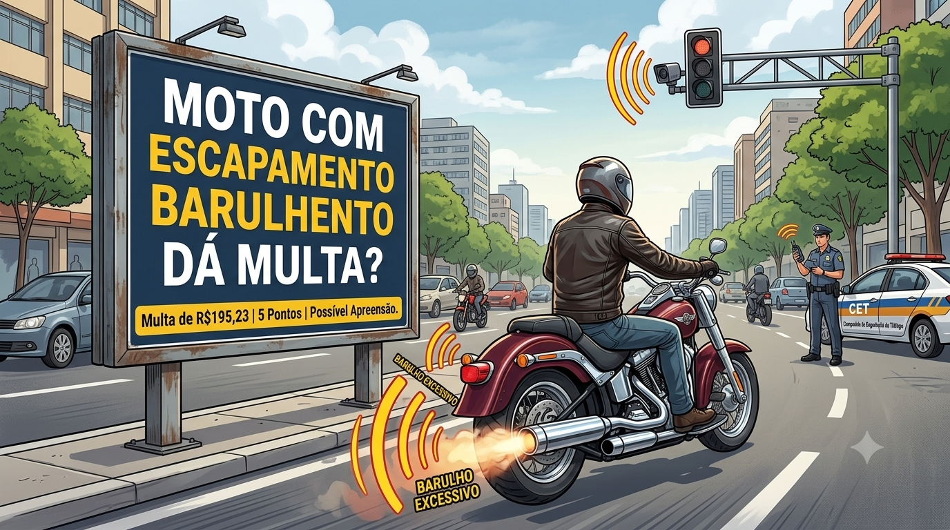 Moto com escapamento barulhento dá multa?